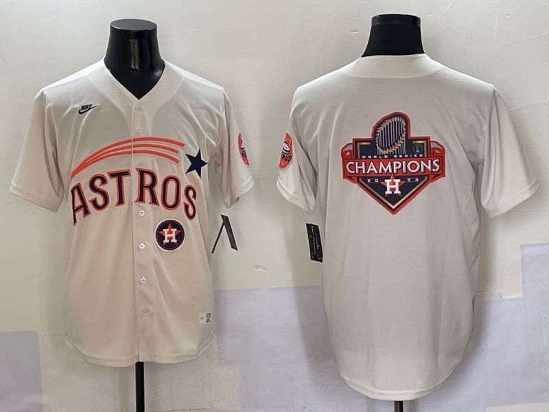 Men Houston Astros Blank Cream Five generations Joint Name 2025 Nike MLB Jersey style 25->los angeles dodgers->MLB Jersey